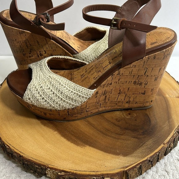 ALTAR’D STATE Women’s Natural Abie Cork Platform Crochet Size 8 - Picture 3 of 12